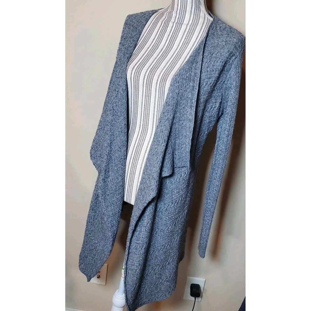 Society NY Cashmere & Wool women's waterfall cardigan Sweater *fits Small* Gray